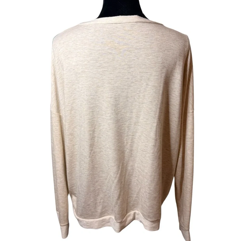 Teal and Cream Striped Sweater | Sz L - Picture 5 of 7